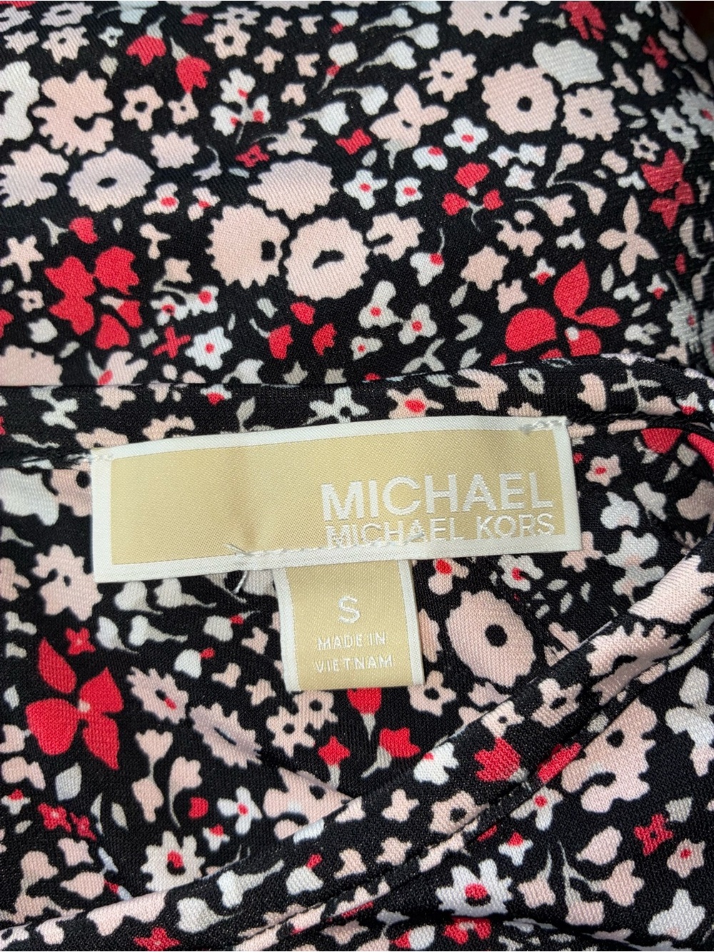 Michael Michael Kors Sht-slv Floral Print Knee-length Dress, Sz S - Picture 5 of 5